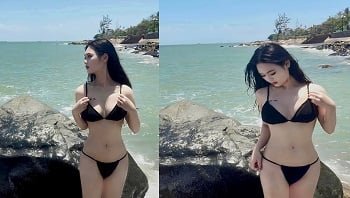 A linda garota Dao Vy mostra seu touro