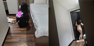 Garota do clipe sexual exibindo produtos quentes em hanói